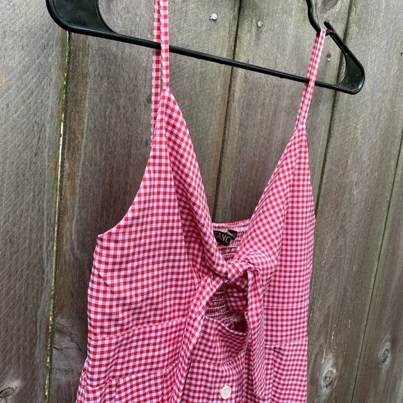 Vintage Fancyinn Red Check Button Front Dress XL - Picture 3 of 6